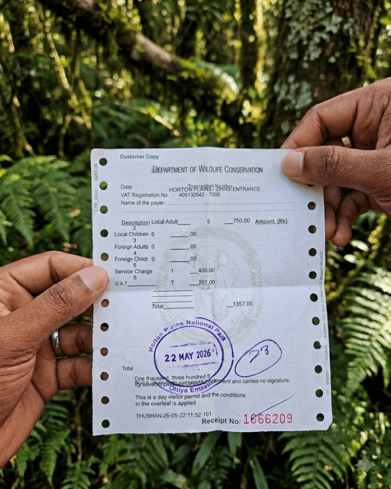 Horton Plains Ticket